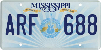 MS license plate ARF688