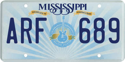 MS license plate ARF689