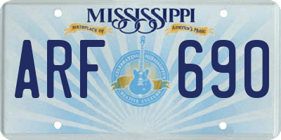MS license plate ARF690