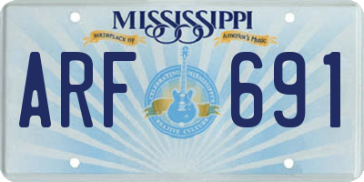 MS license plate ARF691