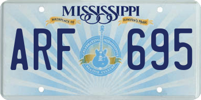 MS license plate ARF695