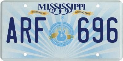 MS license plate ARF696