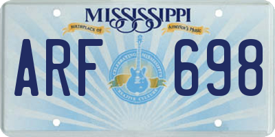 MS license plate ARF698