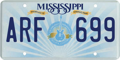 MS license plate ARF699