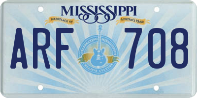 MS license plate ARF708