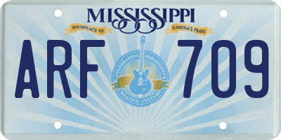 MS license plate ARF709