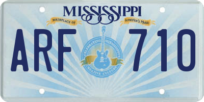 MS license plate ARF710