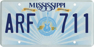 MS license plate ARF711