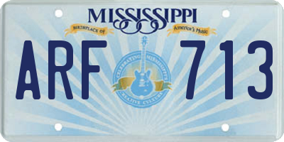 MS license plate ARF713