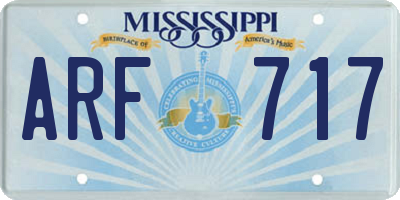 MS license plate ARF717