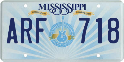 MS license plate ARF718