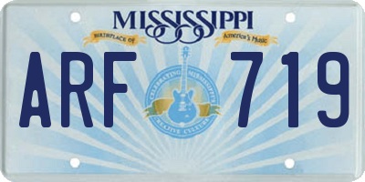 MS license plate ARF719