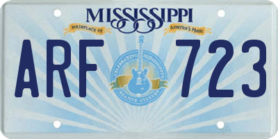 MS license plate ARF723
