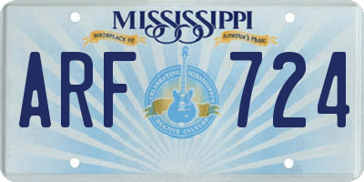 MS license plate ARF724