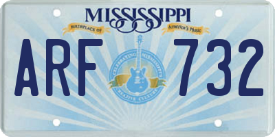 MS license plate ARF732