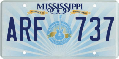 MS license plate ARF737