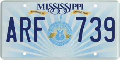 MS license plate ARF739