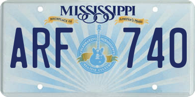 MS license plate ARF740