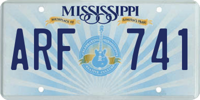 MS license plate ARF741