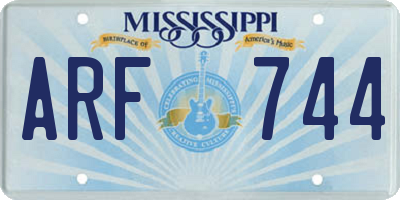 MS license plate ARF744