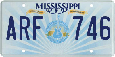 MS license plate ARF746