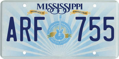 MS license plate ARF755