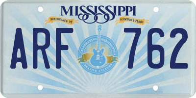 MS license plate ARF762