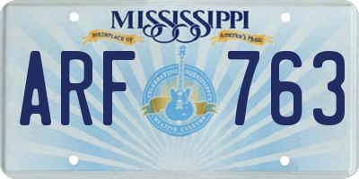 MS license plate ARF763