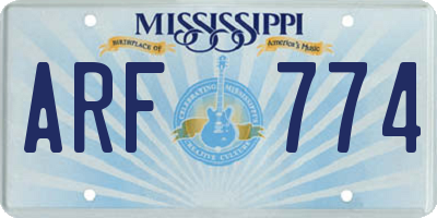 MS license plate ARF774