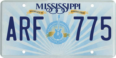 MS license plate ARF775