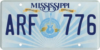 MS license plate ARF776