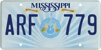 MS license plate ARF779