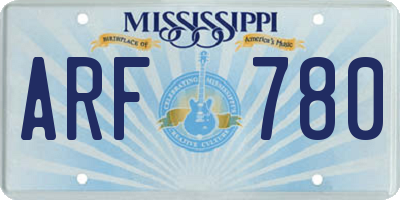 MS license plate ARF780