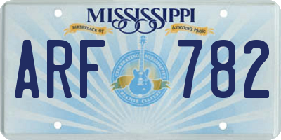 MS license plate ARF782