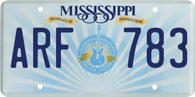 MS license plate ARF783