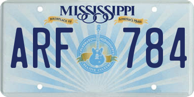 MS license plate ARF784