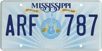MS license plate ARF787