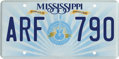 MS license plate ARF790