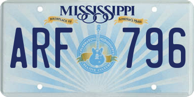 MS license plate ARF796