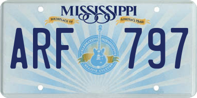 MS license plate ARF797