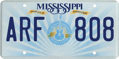 MS license plate ARF808