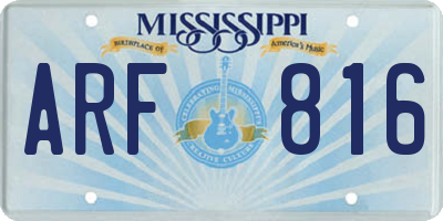MS license plate ARF816