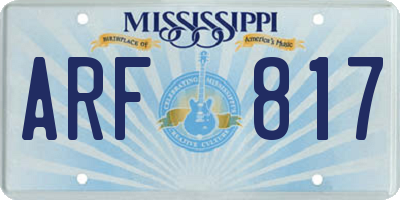 MS license plate ARF817