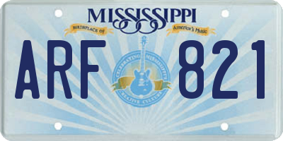 MS license plate ARF821
