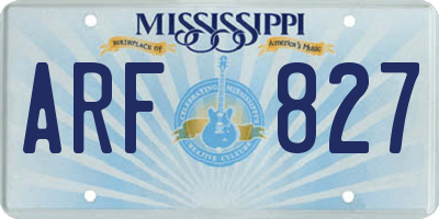 MS license plate ARF827