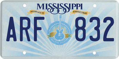 MS license plate ARF832