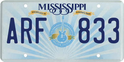 MS license plate ARF833