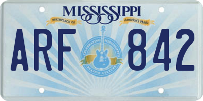 MS license plate ARF842