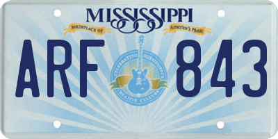 MS license plate ARF843