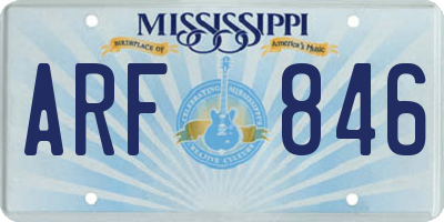 MS license plate ARF846